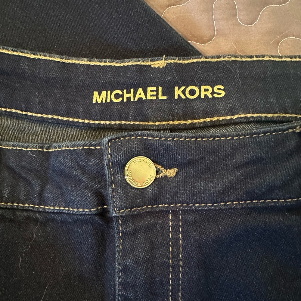 NEW Michael Kors Selma Straight Crop High-rise Women's Dark Blue Jeans 16 - Picture 3 of 7